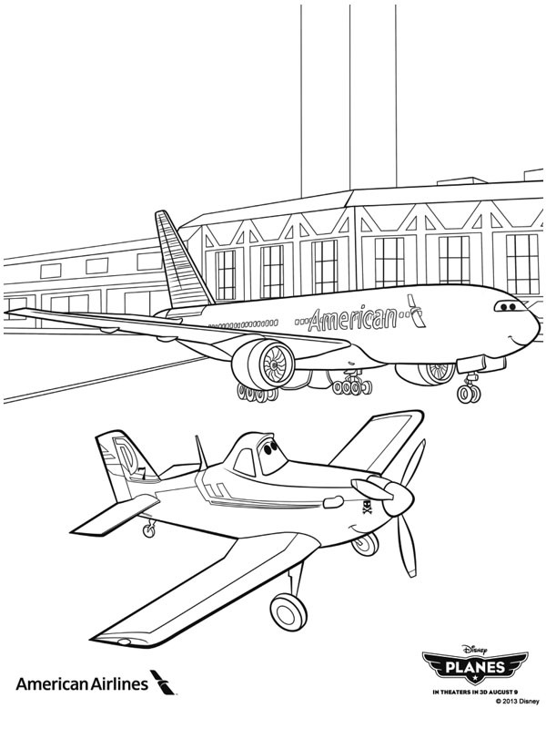 Dusty og American Airlines flyet Tegninger Dusty og American Airlines flyet Tegninger