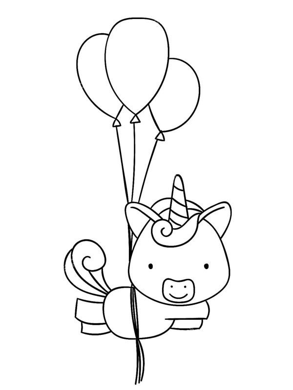 Egern med balloner Malebogsside