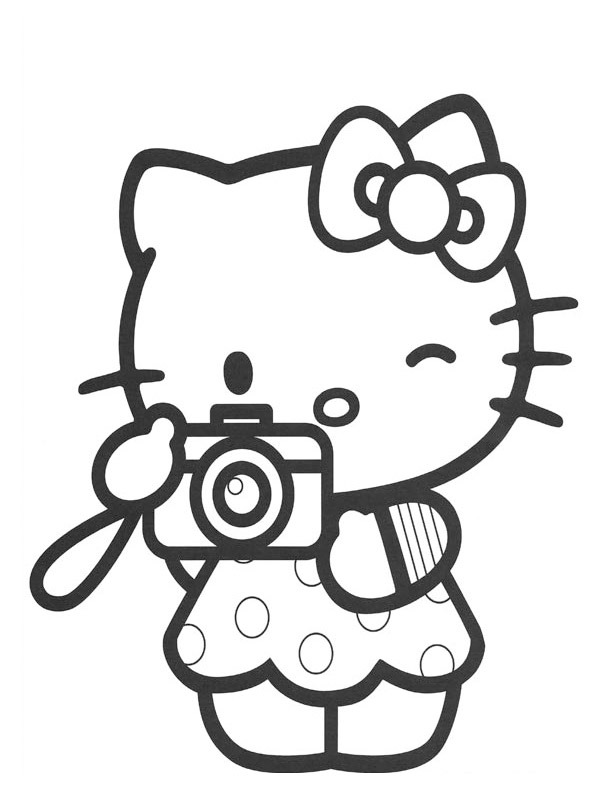 Hello Kitty tager et billede Malebogsside