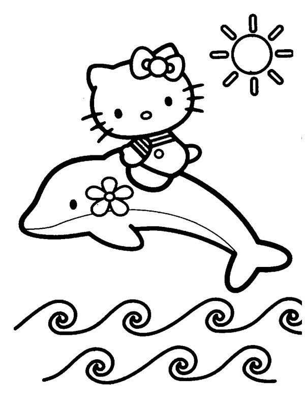 Hello Kitty på en delfin Malebogsside