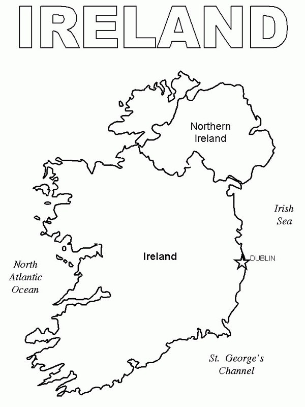Kort over Irland Malebogsside Kort over Irland Malebogsside