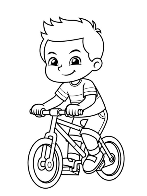 Dreng på cykel Malebogsside