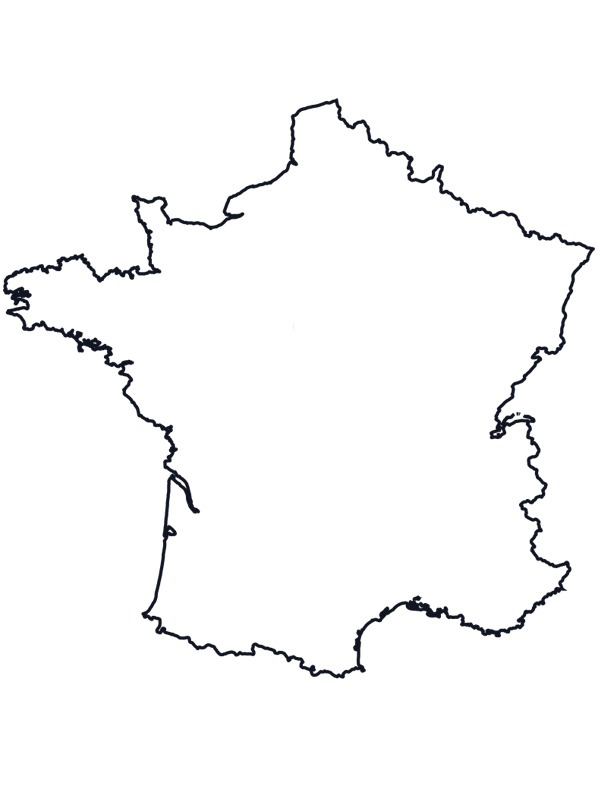 Kort over Frankrig Malebogsside