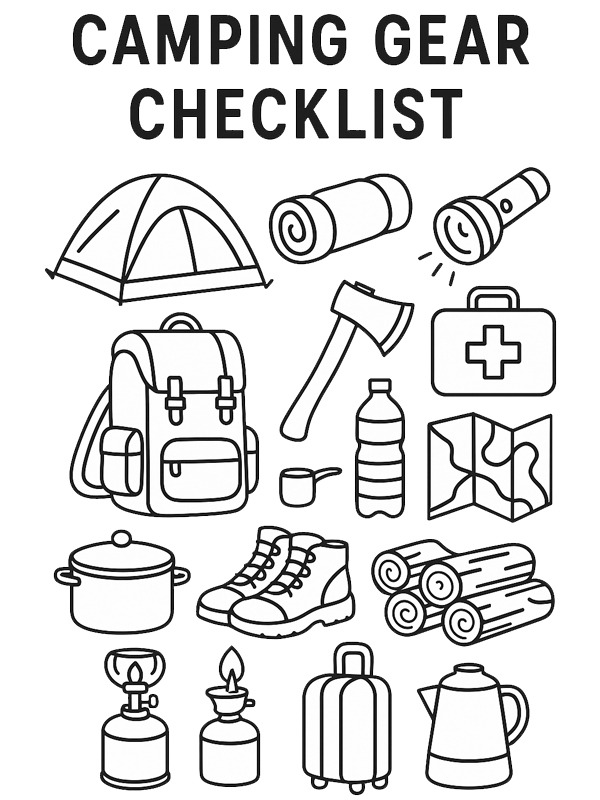 Camping checkliste Tegninger