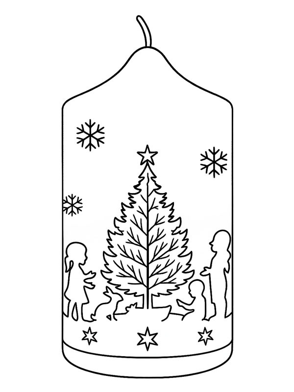 Julelys med juletræ Tegninger Julelys med juletræ Tegninger