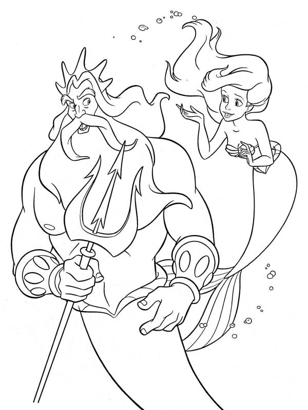 Kong Triton og Ariel Tegninger Kong Triton og Ariel Tegninger