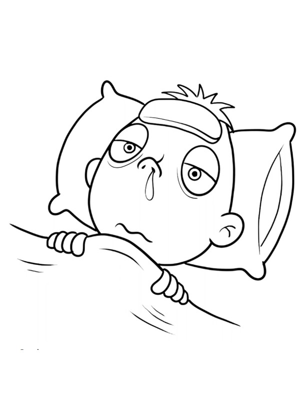 Dreng med influenza Tegninger