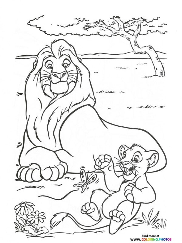 Løvernes Konge Mufasa og Simba Tegninger Løvernes Konge Mufasa og Simba Tegninger