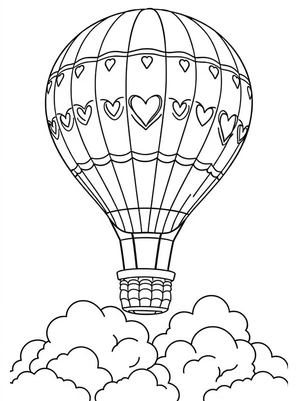 Varmluftsballon i skyerne Tegninger Varmluftsballon i skyerne Tegninger