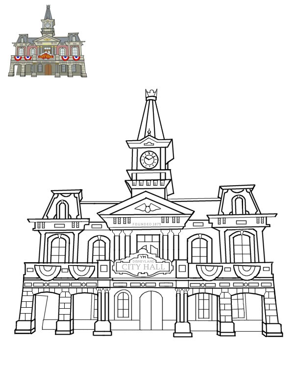 Main Street City Hall Disneyland Tegninger