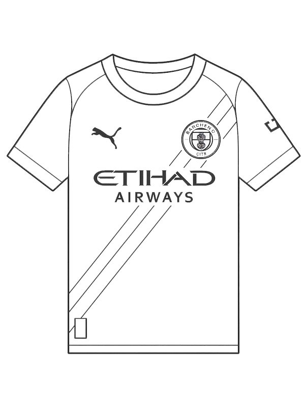 Manchester City fodboldtrøje Tegninger Manchester City fodboldtrøje Tegninger