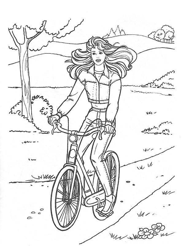Pige på cykel Tegninger