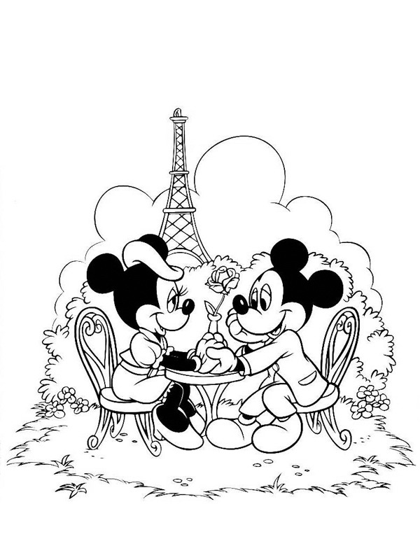 Mickey og Minnie i Paris Malebogsside