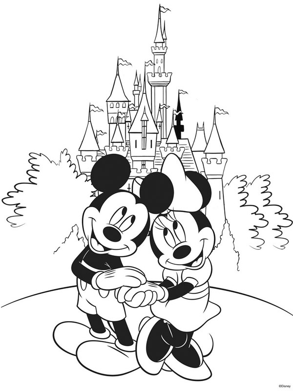 Minnie og Mickey Mouse i Disneyland Tegninger