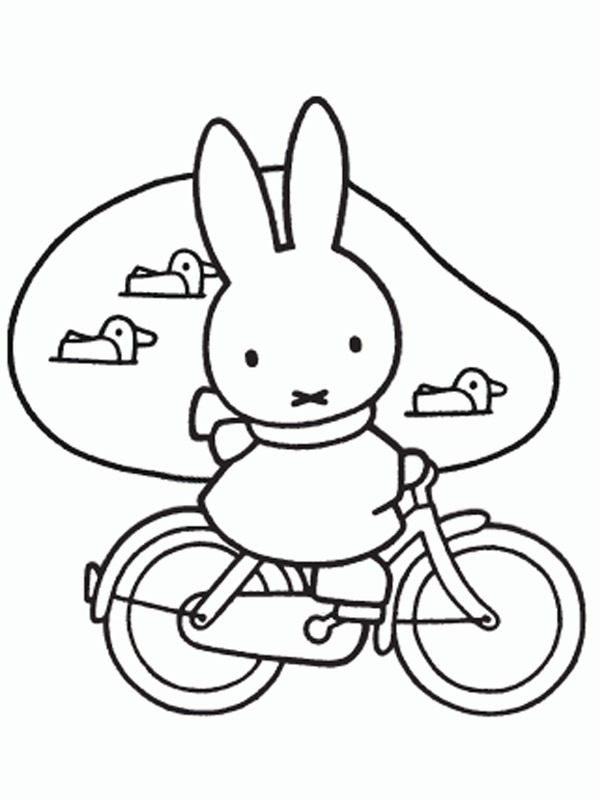 Miffy på cyklen Malebogsside