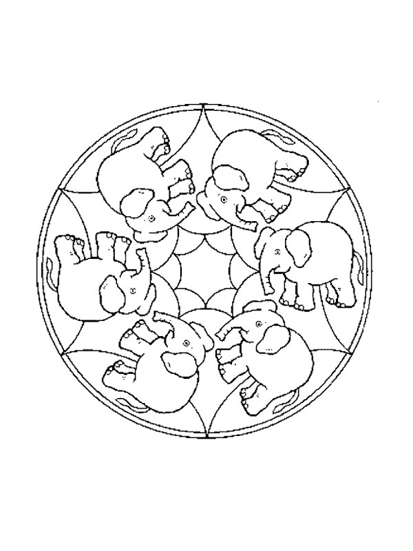 Elefantmandala Tegninger Elefantmandala Tegninger