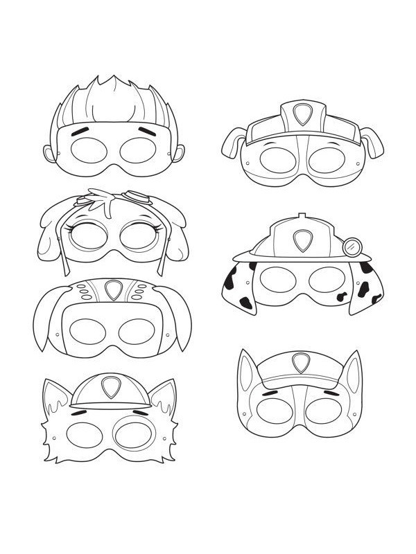 Paw Patrol masker Tegninger Paw Patrol masker Tegninger