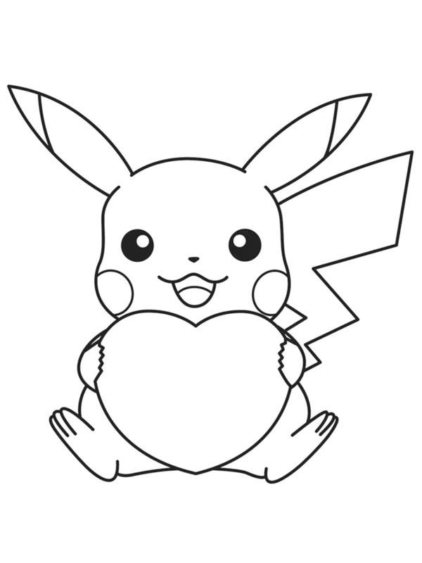 Pikachu holder et hjerte Tegninger Pikachu holder et hjerte Tegninger
