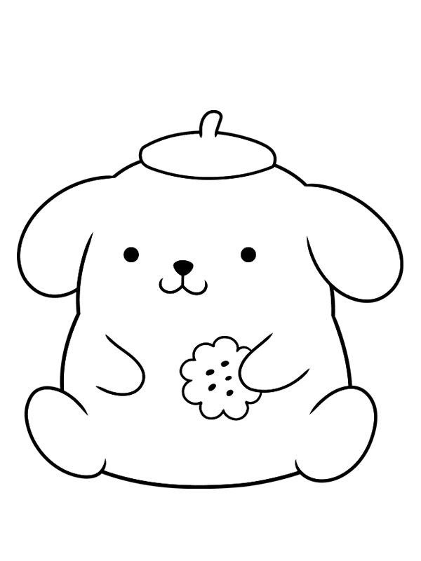 Pompompurin med cookie Tegninger Pompompurin med cookie Tegninger