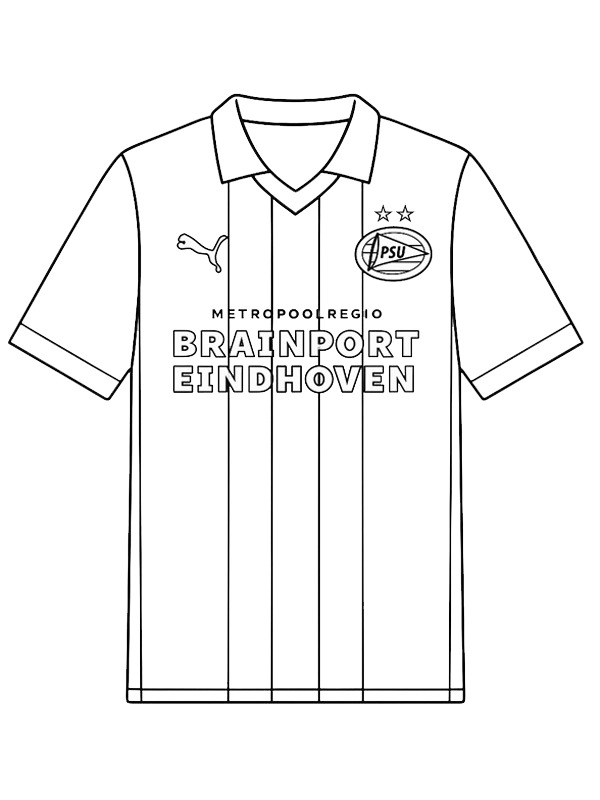 PSV Eindhoven fodboldtrøje Tegninger PSV Eindhoven fodboldtrøje Tegninger