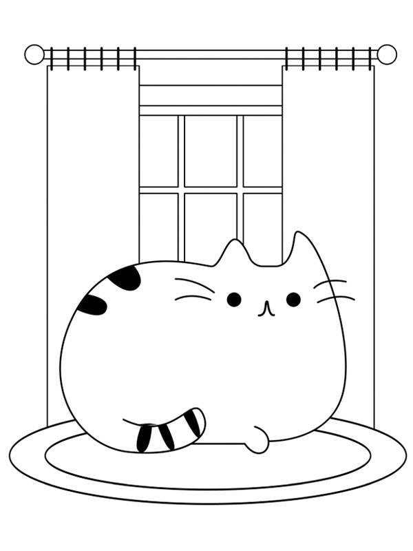 Pusheen ligger foran vinduet Tegninger Pusheen ligger foran vinduet Tegninger