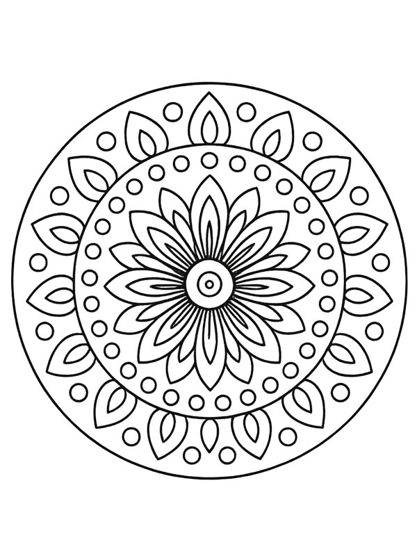 Enkel blomstermandala Tegninger