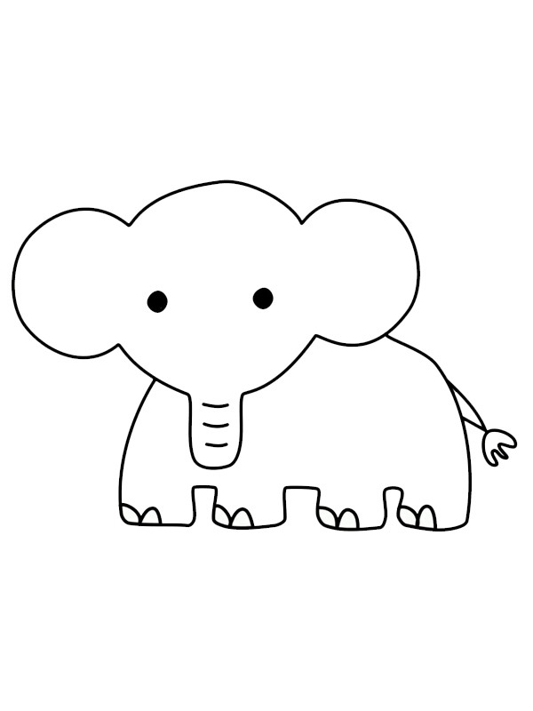 Enkel elefant Tegninger Enkel elefant Tegninger