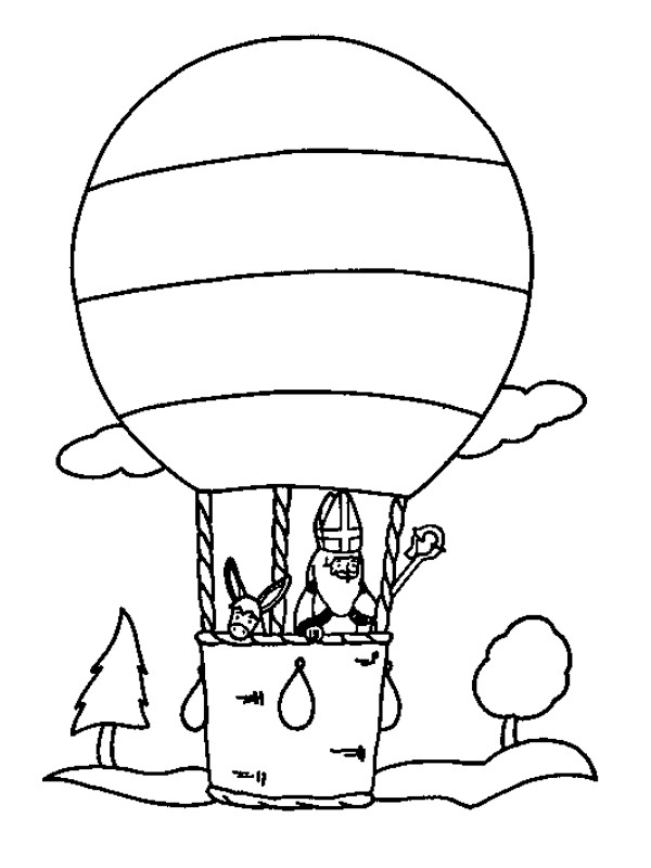 Santa i varmluftballonen Tegninger