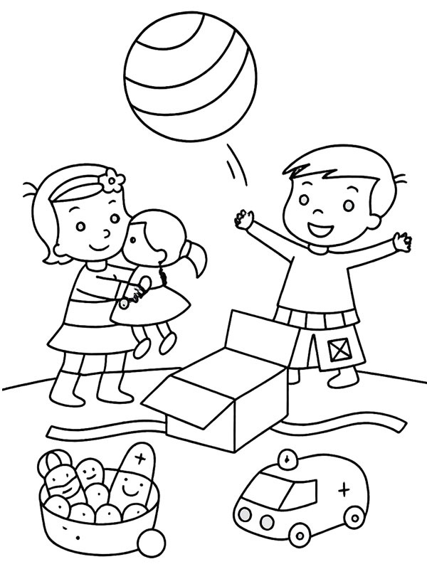 Leger med gaverne fra julemanden Tegninger