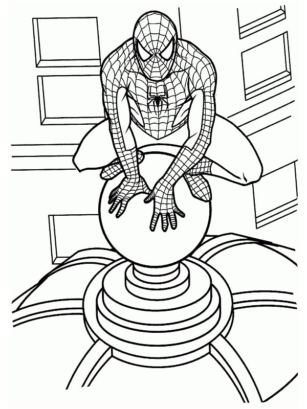 Spiderman klatrer på en bygning Tegninger Spiderman klatrer på en bygning Tegninger