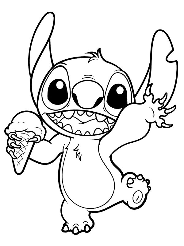 Stitch spiser en is Tegninger Stitch spiser en is Tegninger
