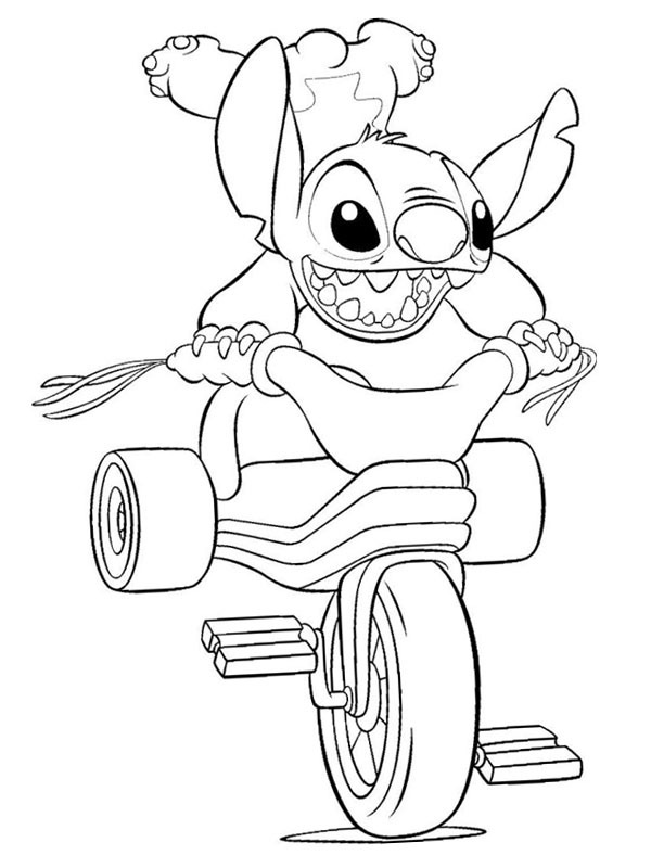 Stitch på trecyklen Tegninger Stitch på trecyklen Tegninger