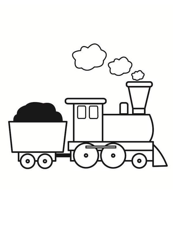 Damplokomotiv med vogn Malebogsside