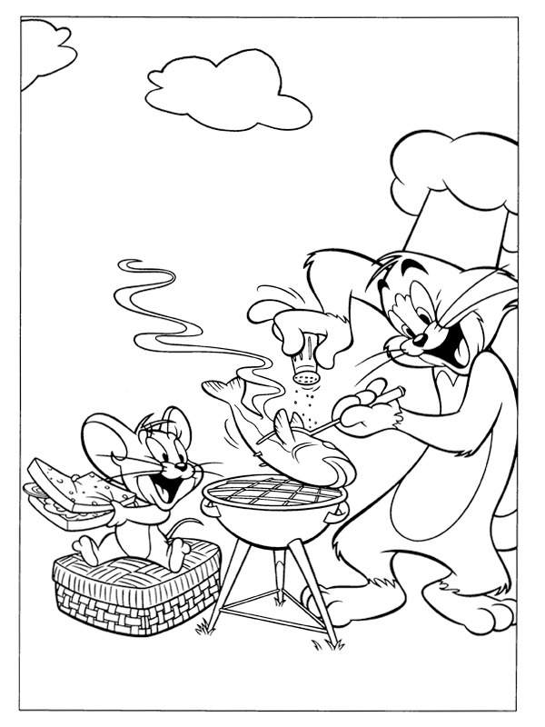 Tom og Jerry griller Tegninger Tom og Jerry griller Tegninger