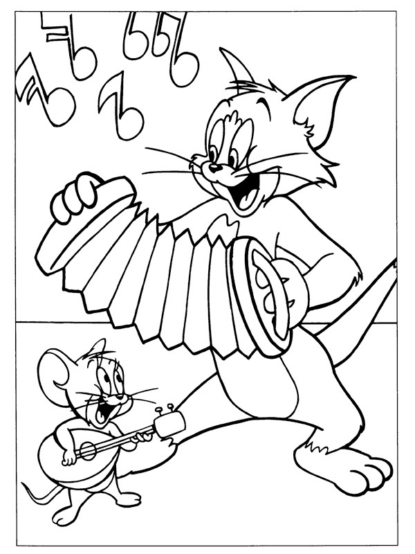 Tom og Jerry laver musik Malebogsside
