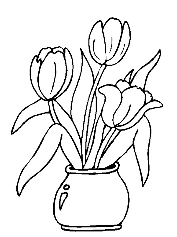 Tulipaner i en vase Malebogsside
