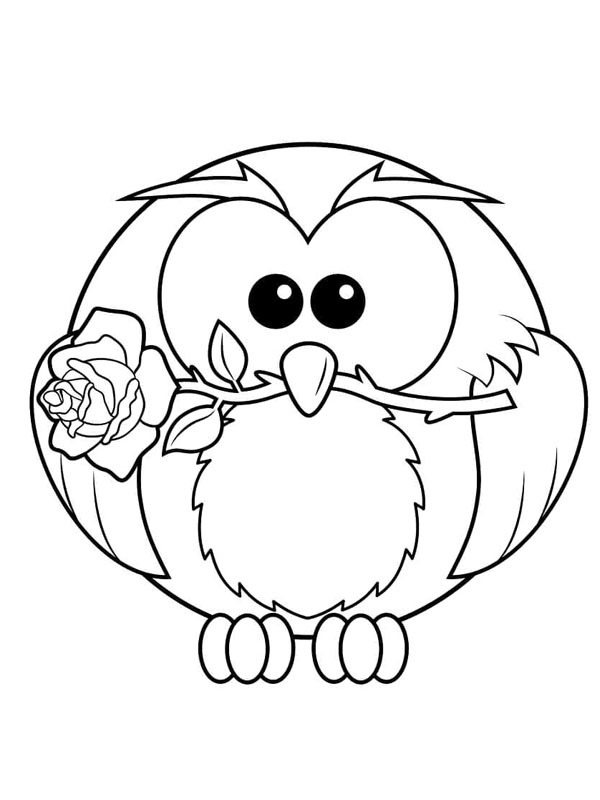 Ugle med rose Tegninger Ugle med rose Tegninger