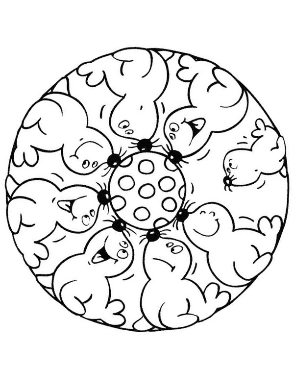 Søløve mandala Tegninger Søløve mandala Tegninger