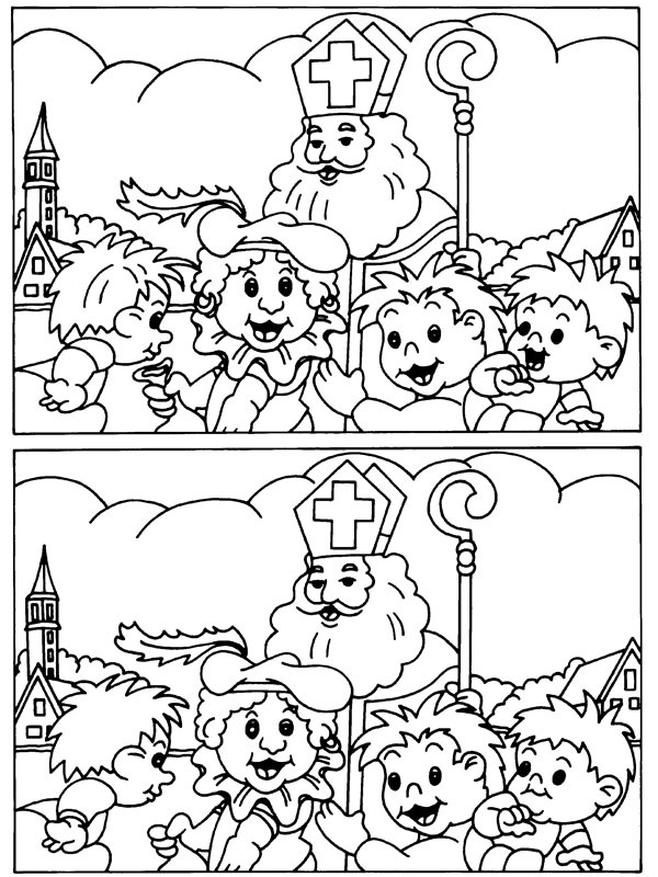 Find forskellene Sankt Nikolaus Tegninger