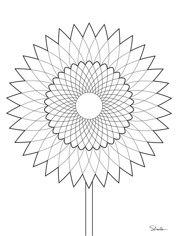 Solsikkemandala Tegninger Solsikkemandala Tegninger